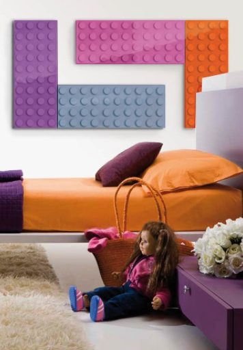 Kolorowy Grzejnik Lego do pokoju dziecka Scirocco Brick 